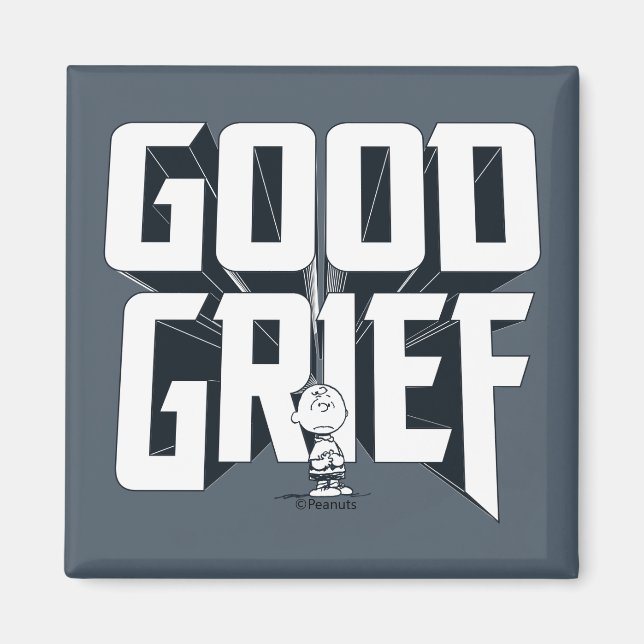 Charlie Brown "Good Grief" Rock Band Tee Graphic Magnet (Front)