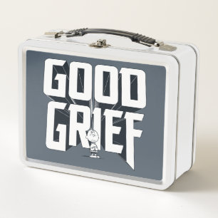 Charlie Brown "Good Grief" Rock Band Tee Graphic Metal Lunch Box