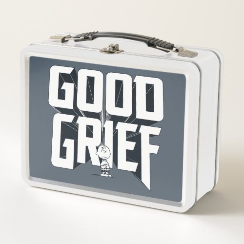 Charlie Brown Good Grief Rock Band Tee Graphic Metal Lunch Box