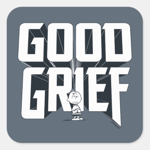 Charlie Brown Good Grief Rock Band Tee Graphic Square Sticker