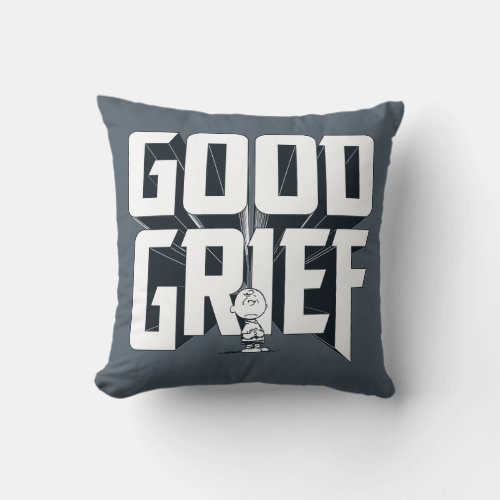 Charlie Brown Good Grief Rock Band Tee Graphic Throw Pillow