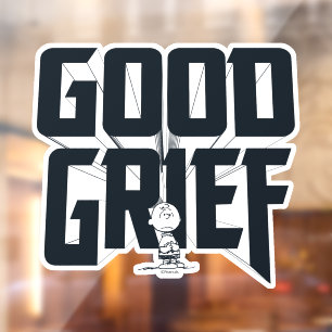 Charlie Brown "Good Grief" Rock Band Tee Graphic Window Cling