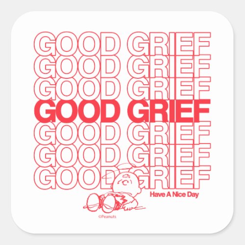 Charlie Brown _ Good Grief Square Sticker