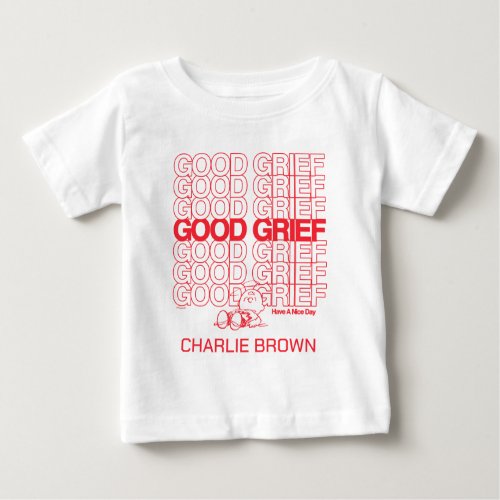 Charlie Brown _ Good Grief Thank You Bag Graphic Baby T_Shirt