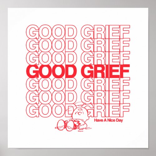 Charlie Brown _ Good Grief Thank You Bag Graphic Poster