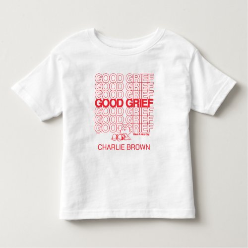 Charlie Brown _ Good Grief Thank You Bag Graphic Toddler T_shirt