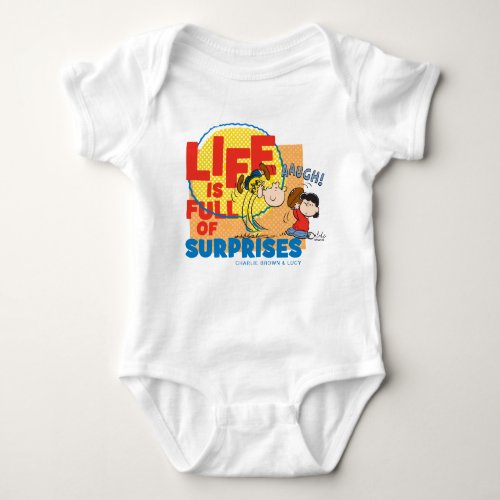 Charlie Brown  Lucy _ Life is Full of Surprises Baby Bodysuit