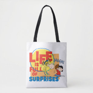 Charlie Brown & Lucy - Life is Full of Surprises Tote Bag