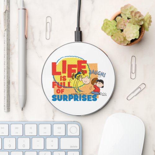 Charlie Brown  Lucy _ Life is Full of Surprises Wireless Charger