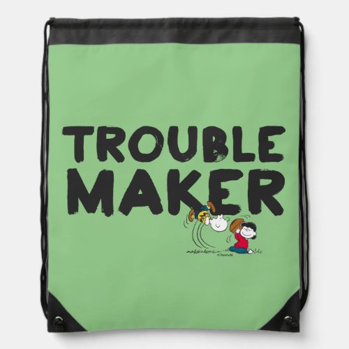 Charlie Brown  Lucy _ Trouble Maker Drawstring Bag