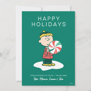 Charlie Brown Peppermint Candy Holiday Card