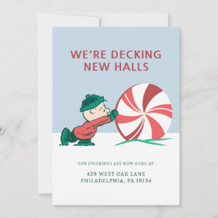 Charlie Brown Rolling Into the Holiday Season Card