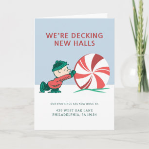 Charlie Brown Rolling Into the Holiday Season Card