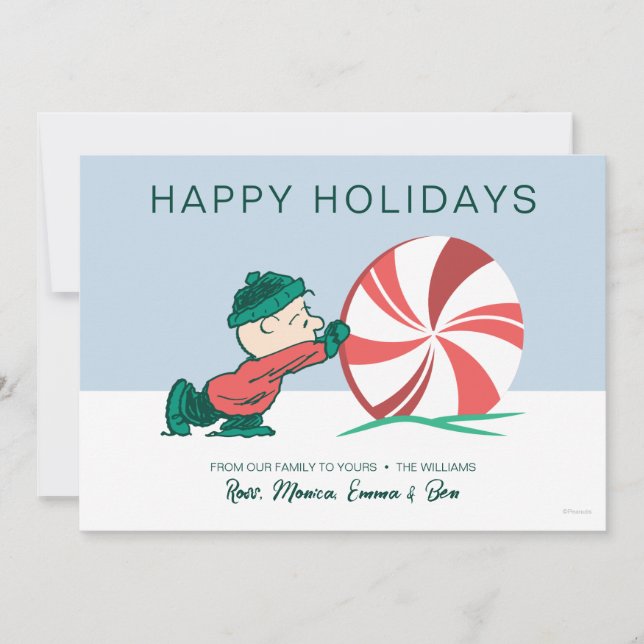 Charlie Brown | Rolling Into the Holiday Season Card (Front)