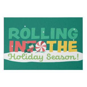 Charlie Brown Rolling Into the Holiday Season Faux Canvas Print
