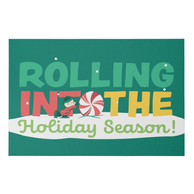 Charlie Brown | Rolling Into the Holiday Season Faux Canvas Print (Front)