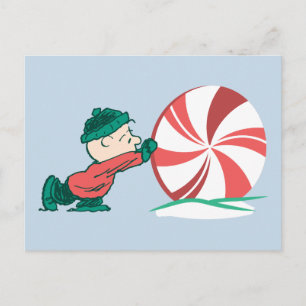 Charlie Brown   Rolling Into the Holiday Season Postcard