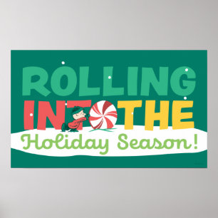 Charlie Brown Rolling Into the Holiday Season Poster