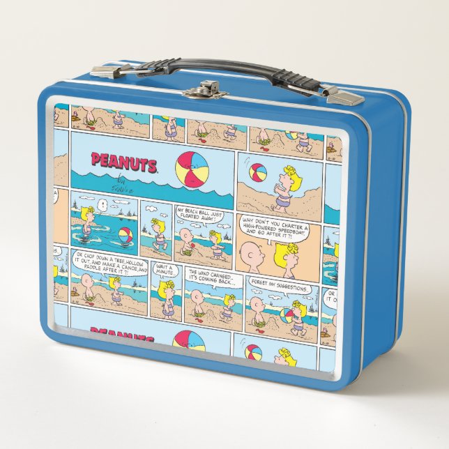 Charlie Brown & Sally At The Beach Metal Lunch Box (Front)