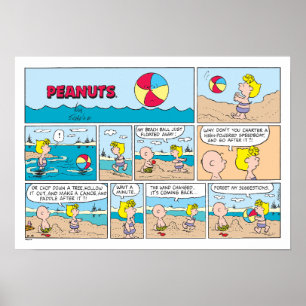 Charlie Brown & Sally At The Beach Poster