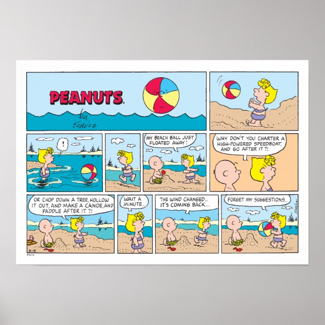 Charlie Brown & Sally At The Beach Poster (Front)