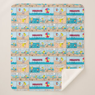 Charlie Brown & Sally At The Beach Sherpa Blanket