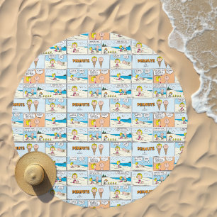 Charlie Brown & Sally Ice Cream At The Beach Beach Towel