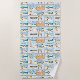 Charlie Brown & Sally Ice Cream At The Beach Beach Towel