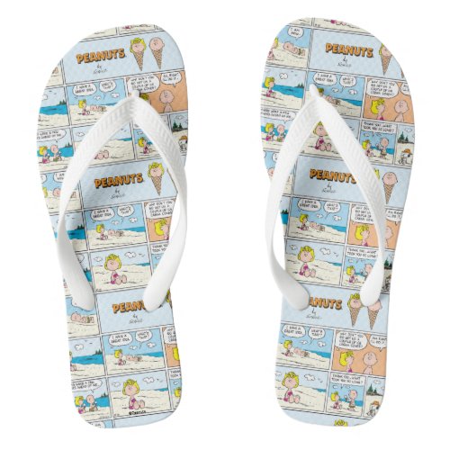 Charlie Brown  Sally Ice Cream At The Beach Flip Flops