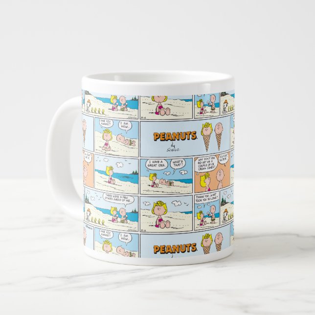 Charlie Brown & Sally Ice Cream At The Beach Giant Coffee Mug (Front Left)