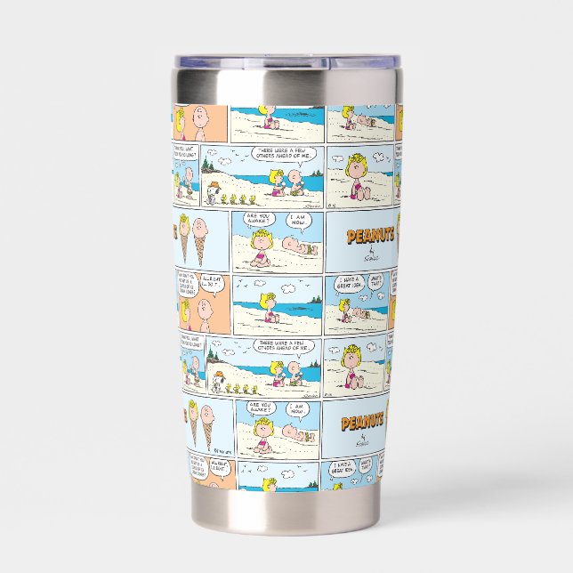 Charlie Brown & Sally Ice Cream At The Beach Insulated Tumbler (Front)
