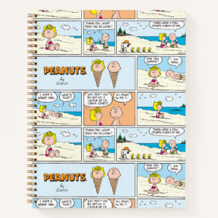 Charlie Brown & Sally Ice Cream At The Beach Notebook