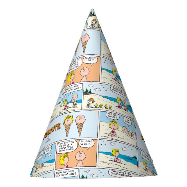 Charlie Brown & Sally Ice Cream At The Beach Party Hat (Front)