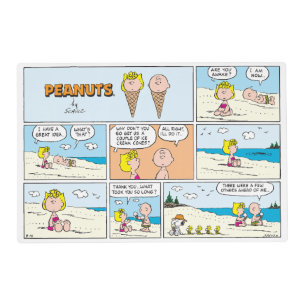 Charlie Brown & Sally Ice Cream At The Beach Placemat