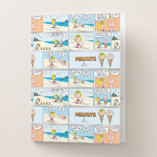 Charlie Brown & Sally Ice Cream At The Beach Pocket Folder