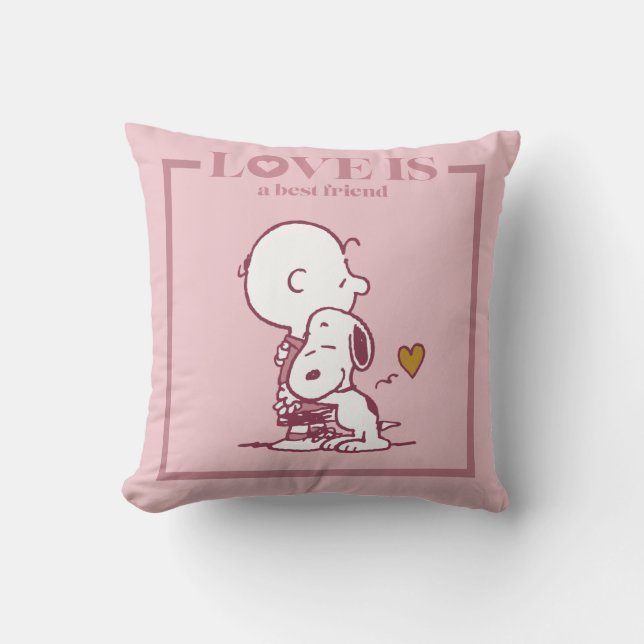 Charlie Brown Snoopy Love is a Best Friend Throw Pillow Zazzle