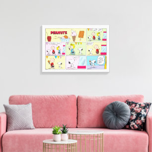 Charlie Brown, Snoopy & Sally Ice Cream Canvas Print