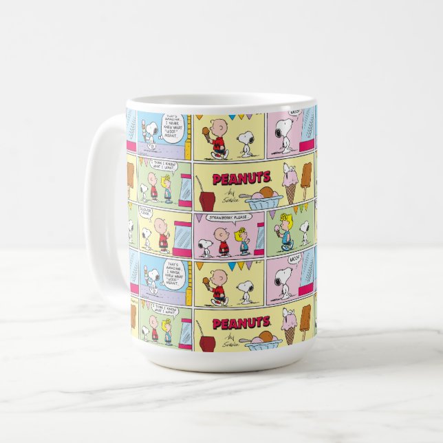 Charlie Brown, Snoopy & Sally | Ice Cream Coffee Mug (Front Left)