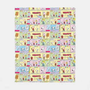 Charlie Brown, Snoopy & Sally Ice Cream Fleece Blanket