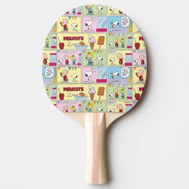 Ice Ping Charlie Brown, Snoopy & Sally | Ice Cream Ping Pong Paddle | Zazzle