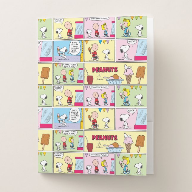 Charlie Brown, Snoopy & Sally | Ice Cream Pocket Folder (Front)