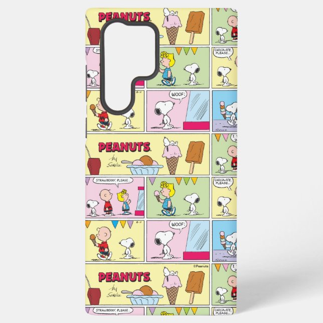 Charlie Brown, Snoopy & Sally | Ice Cream Samsung Galaxy Case (Back)