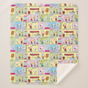 Charlie Brown, Snoopy & Sally Ice Cream Sherpa Blanket