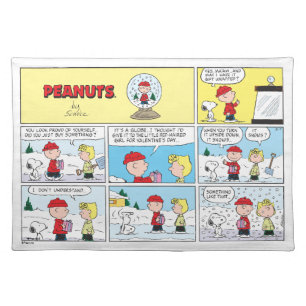 Charlie Brown   Snow Globe Cloth Placemat