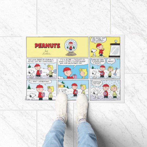 Charlie Brown  Snow Globe Doormat