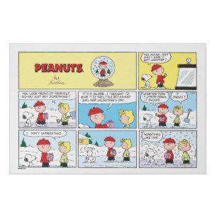 Charlie Brown Snow Globe Faux Canvas Print
