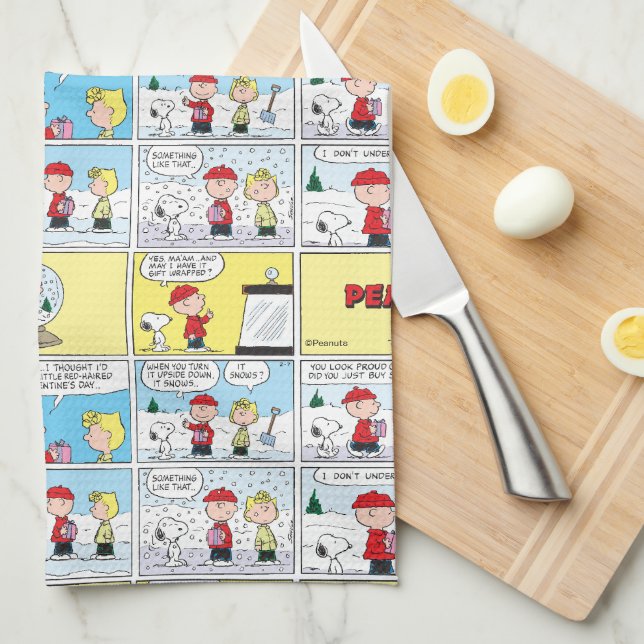 Charlie Brown | Snow Globe Kitchen Towel (Quarter Fold)