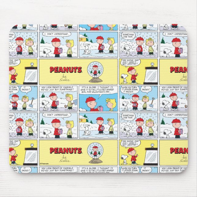 Charlie Brown | Snow Globe Mouse Pad (Front)