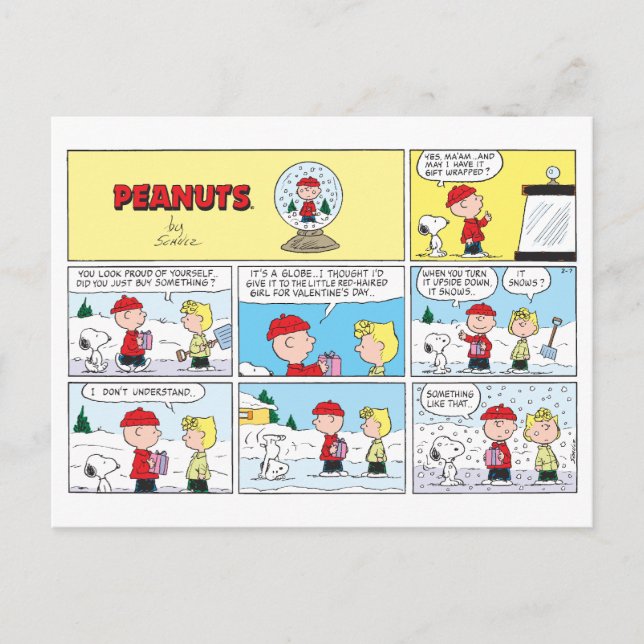 Charlie Brown | Snow Globe Postcard (Front)