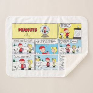 Charlie Brown Snow Globe Sherpa Blanket